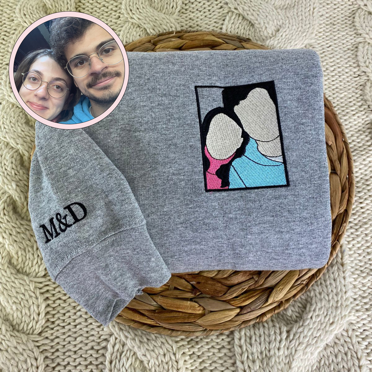 Custom Embroidered Hoodie With Picture, Capture Your Moment