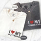 Custom Embroidered I Love My Girlfriend, Boy Friend Matching T-shirts for Couples
