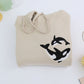 Custom Embroidered Killer Whale Matching Hoodies for Couples