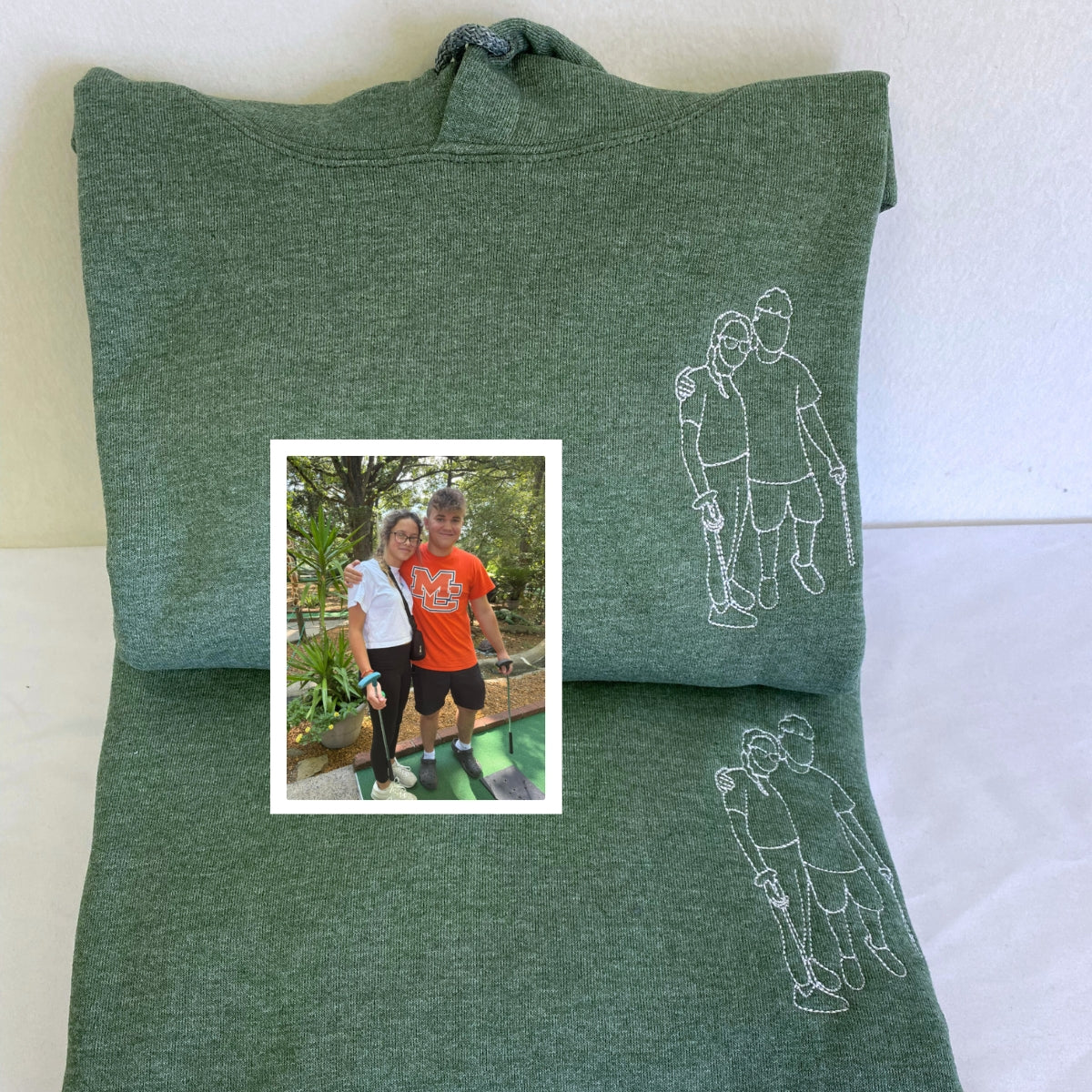 Custom Embroidered Portrait from Photo Sweatshirt, Couple Sweatshirts, Couples Portrait, Custom Photo Hoodie, Personalized Gift For Couple