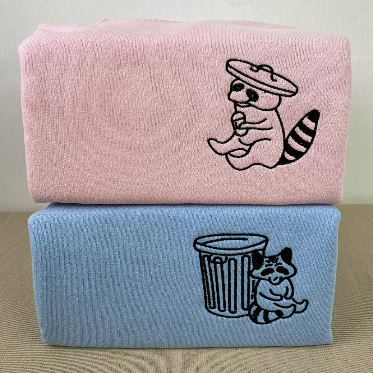 Custom Embroidered Trash Pandas Matching Hoodies for Couples