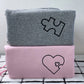 Custom Embroidered You Complete Me Heart Puzzle Matching Hoodies for Couples