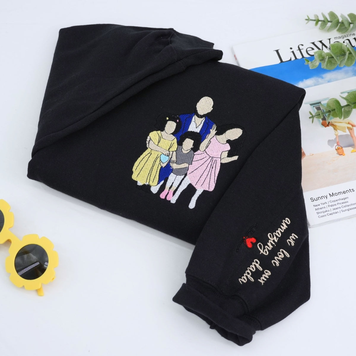 Custom Family Portrait Embroidered Sweatshirts - Photo to Embroidery Mom Hoodies - Perfect Mother's Gift