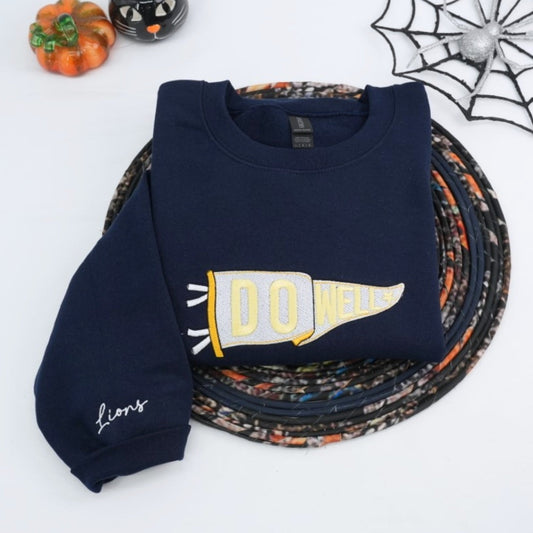 Custom Halloween Sweatshirts - Do Well Embroidered Pennant - Perfect Halloween Gift