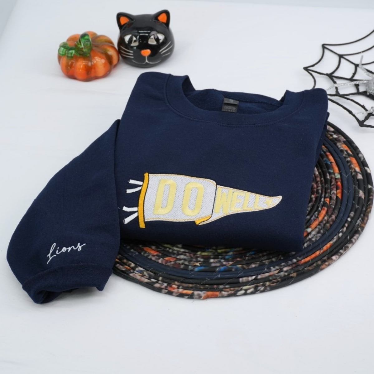 Custom Halloween Sweatshirts - Do Well Embroidered Pennant - Perfect Halloween Gift
