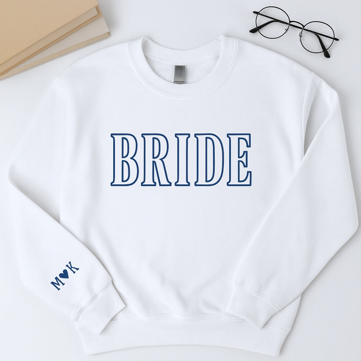 Custom Initials Bride Sweatshirt - Personalized Wedding Embroidered Apparel - Perfect Bridal Gift
