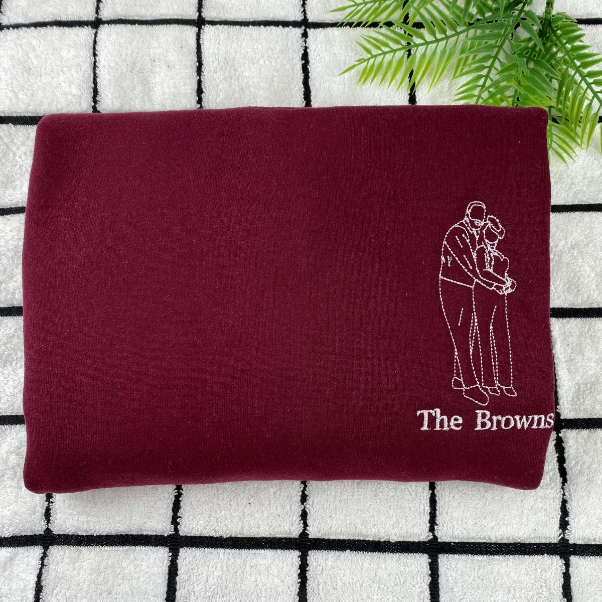 Custom Line Art Couple Hoodies - Personalized Portrait Embroidery with Initials - Romantic Anniversary Gift