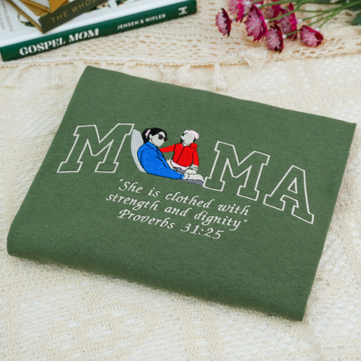 Custom Mama Hoodies - Mother Child Embroidered Sweatshirts - Perfect Mama Gift with Custom Year