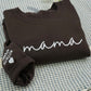 Custom Mama Sweatshirts - Minimalist Mama Hoodies - Script Embroidered Hoodies