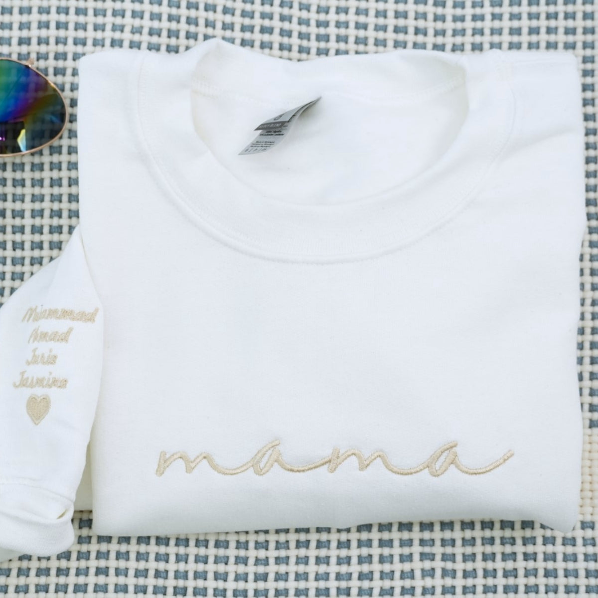 Custom Mama Sweatshirts - Minimalist Mama Hoodies - Script Embroidered Hoodies
