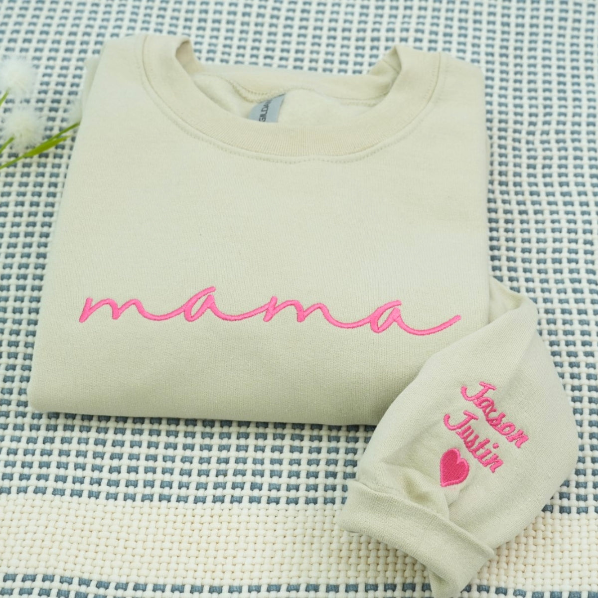 Custom Mama Sweatshirts - Script Embroidered Hoodies - Perfect Minimalist Mother Gift