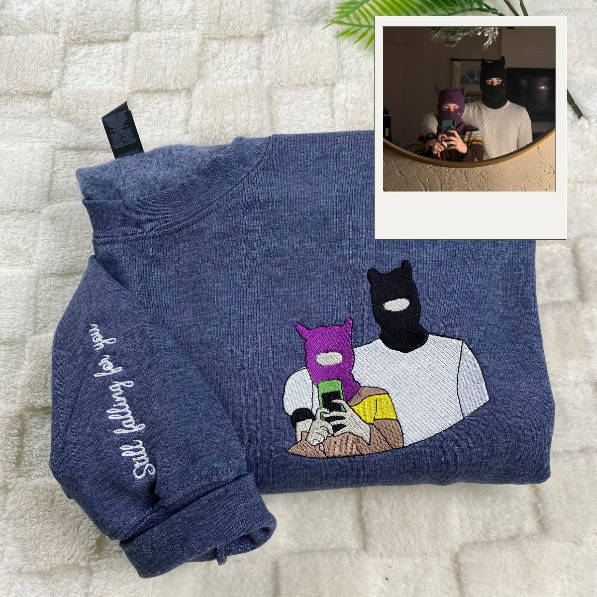 Custom Memory Hoodies for Couples - Photo Embroidered Anniversary Sweatshirts - Love Gift 2025