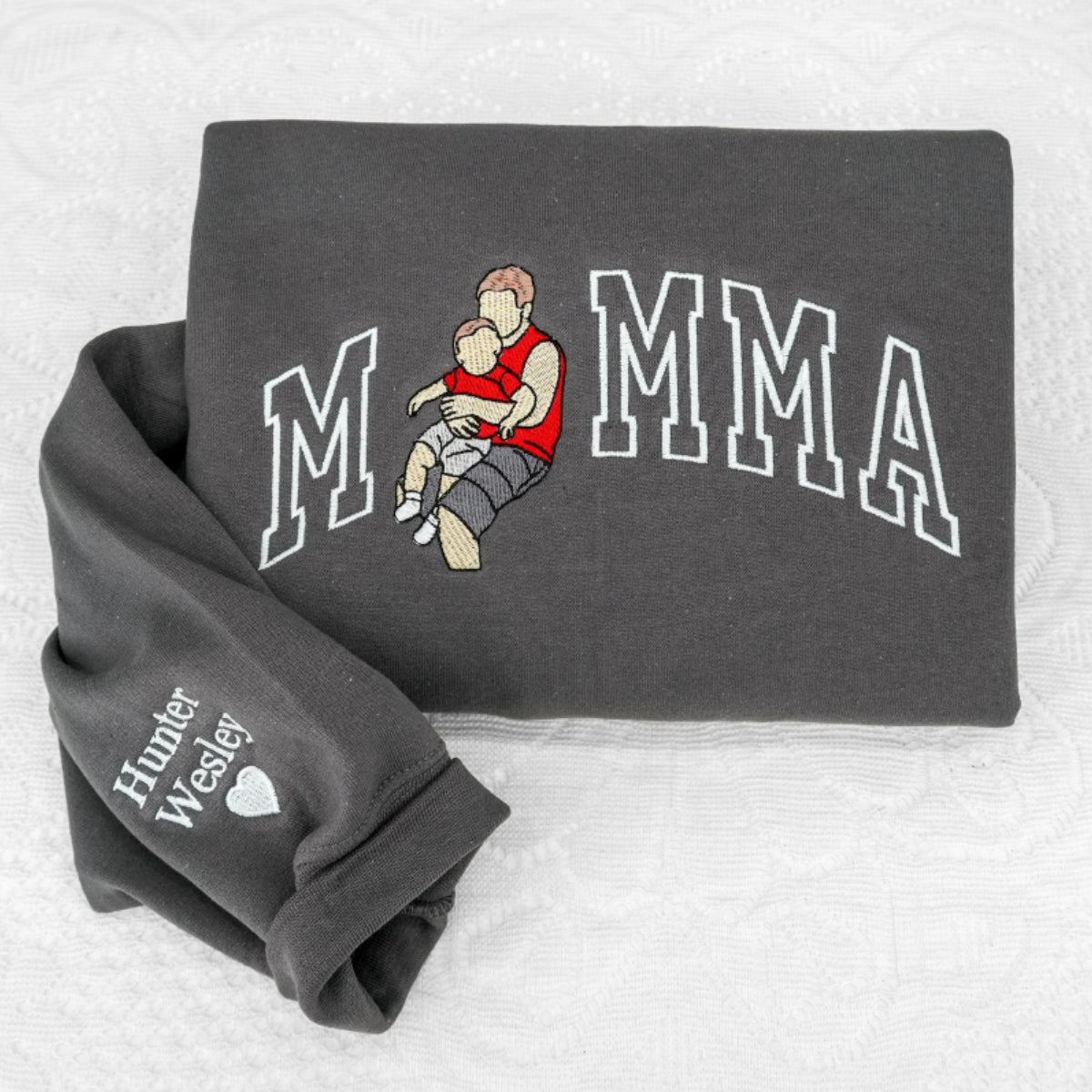 Custom Mom Hoodies - Mother Child Embroidered Sweatshirts - Perfect Motherhood Gift