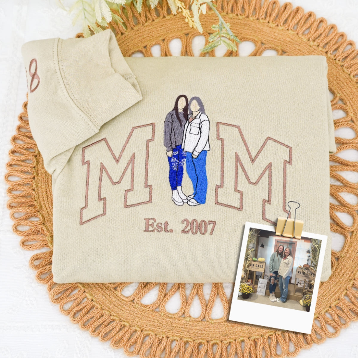 Custom Mom Hoodies - Mother Child Embroidered Sweatshirts - Perfect Motherhood Gift