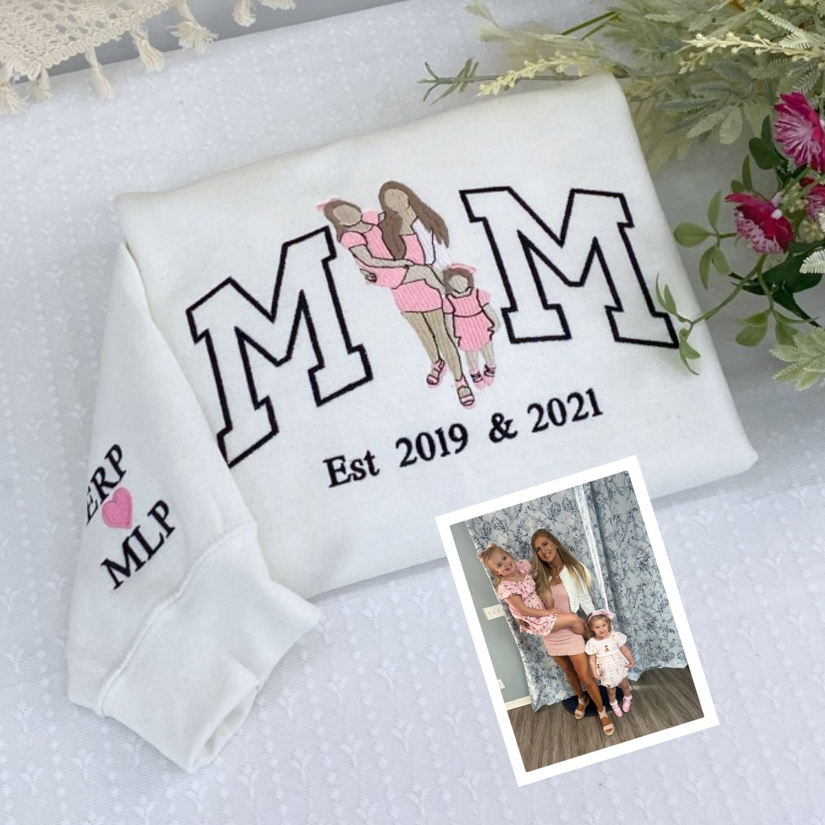 Custom Mom Hoodies - Multi Child Family Embroidered Sweatshirts - Perfect New Mother Gift with Kids Names