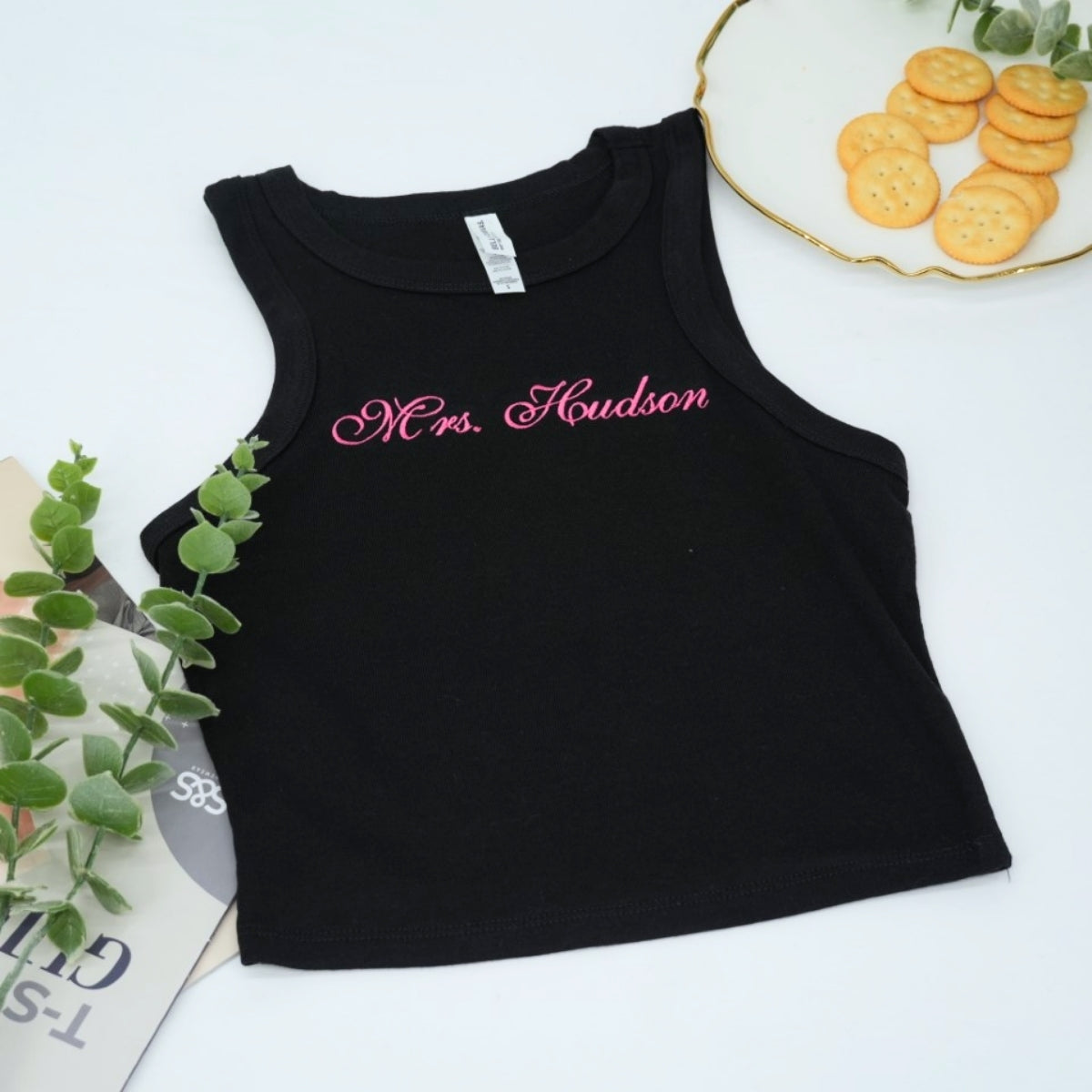 Custom Mrs Tank Top - Personalized Embroidered Bride Pajamas - Bridal Shower Engagement Gift