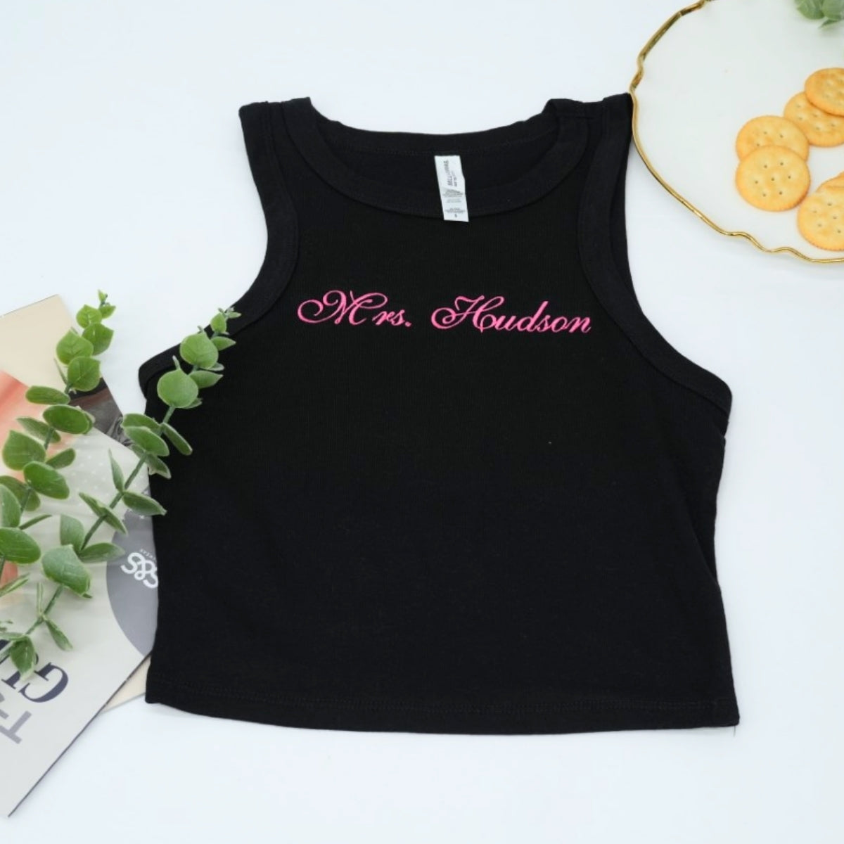 Custom Mrs Tank Top - Personalized Embroidered Bride Pajamas - Bridal Shower Engagement Gift