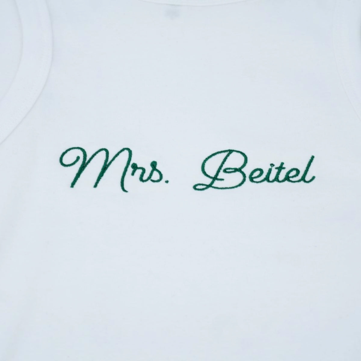 Custom Mrs Tank Top - Personalized Embroidered Bride Pajamas - Bridal Shower Engagement Gift