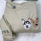 Custom Multi Pet Portrait Hoodies - Dog Family Embroidered Sweatshirts With Names - Premium Pet Parent Gift