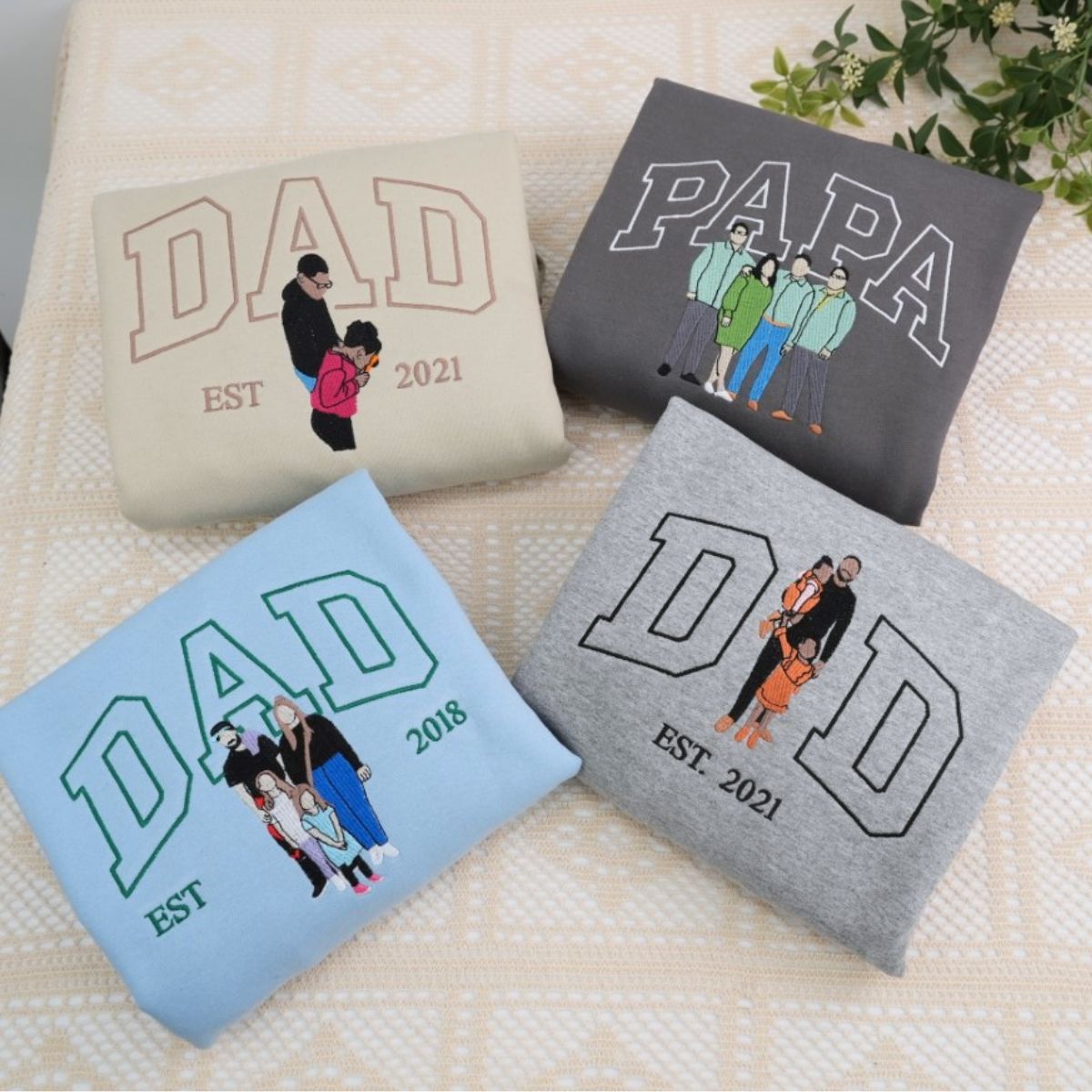 Custom Papa Hoodies - Grandpa Grandchild Embroidered Sweatshirts - Perfect New Grandpa Gift