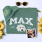Custom Pet Name Hoodies - Dog Portrait Varsity Style Embroidered Sweatshirts - Dog Lover Gift
