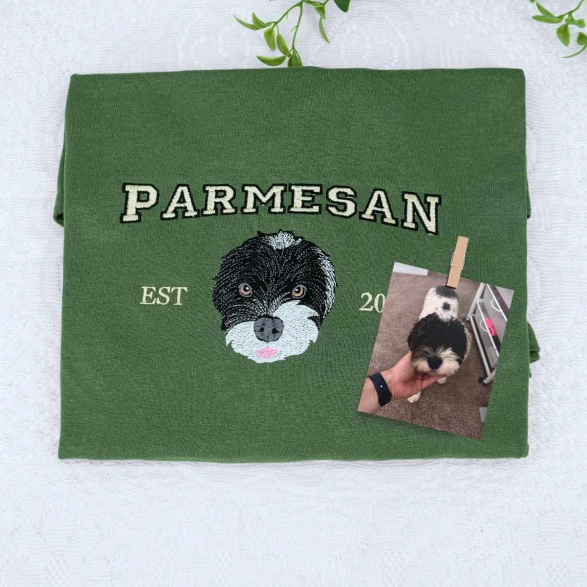 Custom Pet Portrait Hoodies - Dog Face Varsity Embroidered Sweatshirts - Personalized Pet Parent Gift