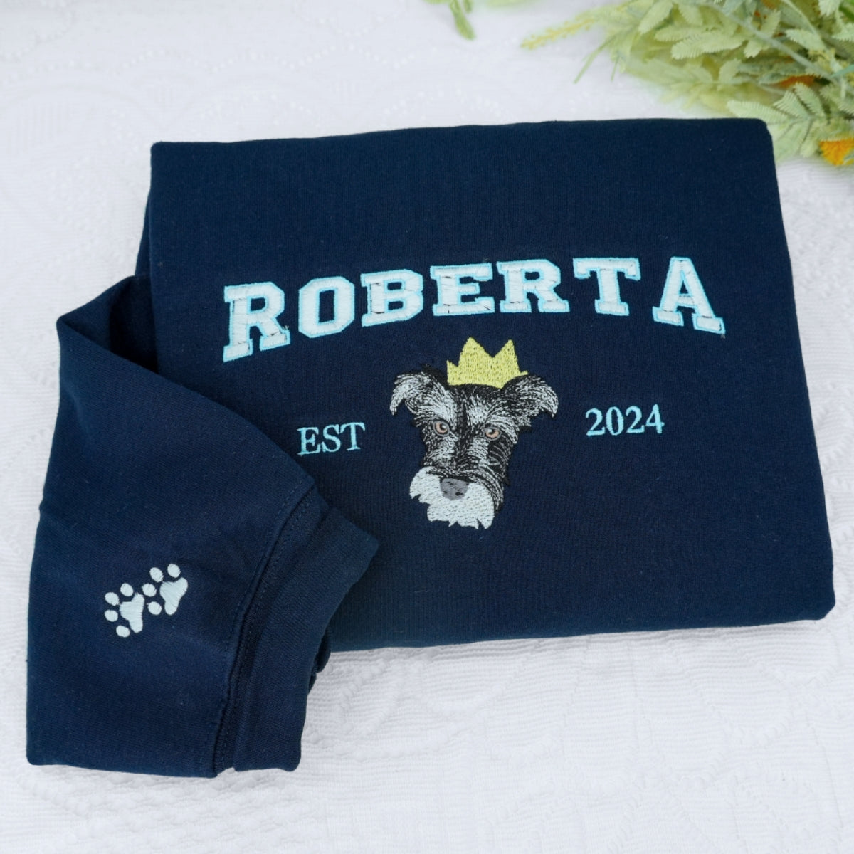 Custom Pet Portrait Hoodies - Dog Face Varsity Embroidered Sweatshirts - Personalized Pet Parent Gift