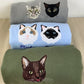 Custom Pet Portrait Hoodies with Name - Cat Face Embroidered Sweatshirts from Photo - Premium Cat Lover Gift