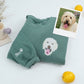 Custom Pet Portrait Sweatshirt with Names - Dog Cat Face Embroidered - Personalized Pet Parent Gift