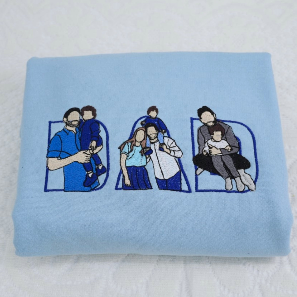 Custom Photo Dad Hoodies - Father Baby Bonding Embroidered Sweatshirts - Perfect New Dad Memory Gift