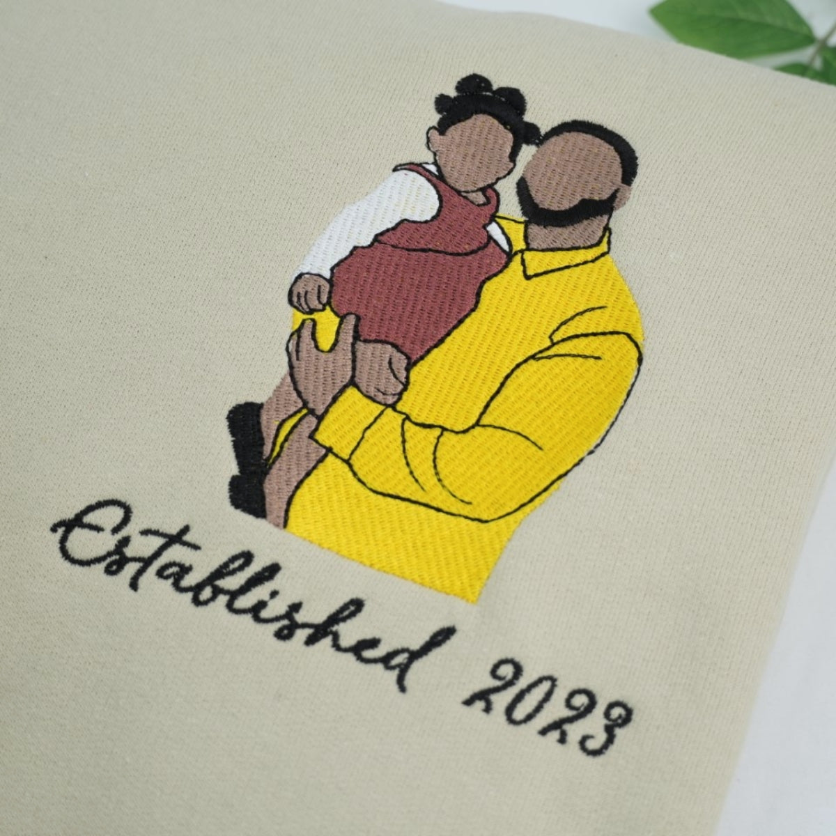 Custom Photo Father Sweatshirts - Baby Bonding Embroidered Hoodies - Perfect New Dad Memory Gift