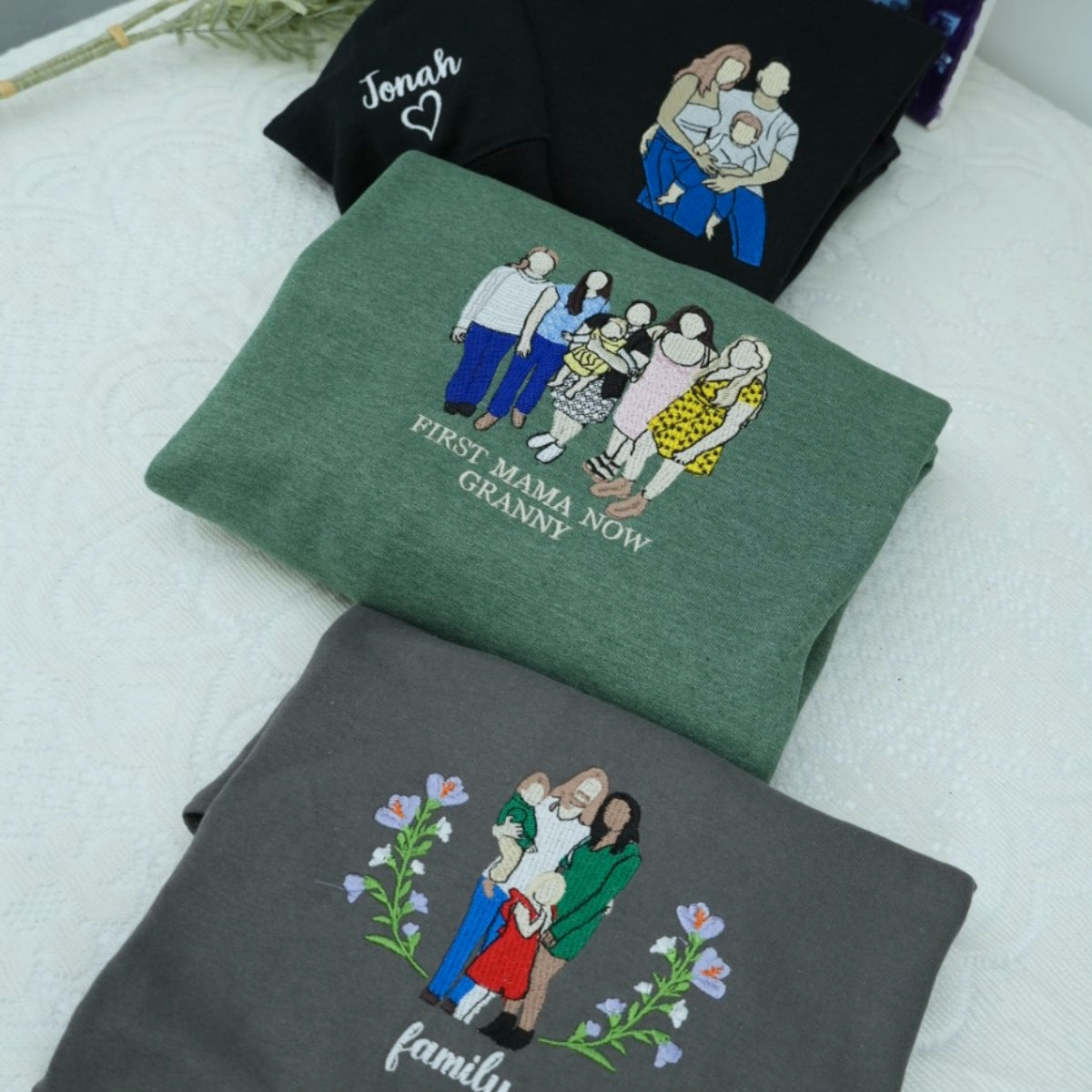 Custom Photo Father Sweatshirts - Baby Bonding Embroidered Hoodies - Perfect New Dad Memory Gift