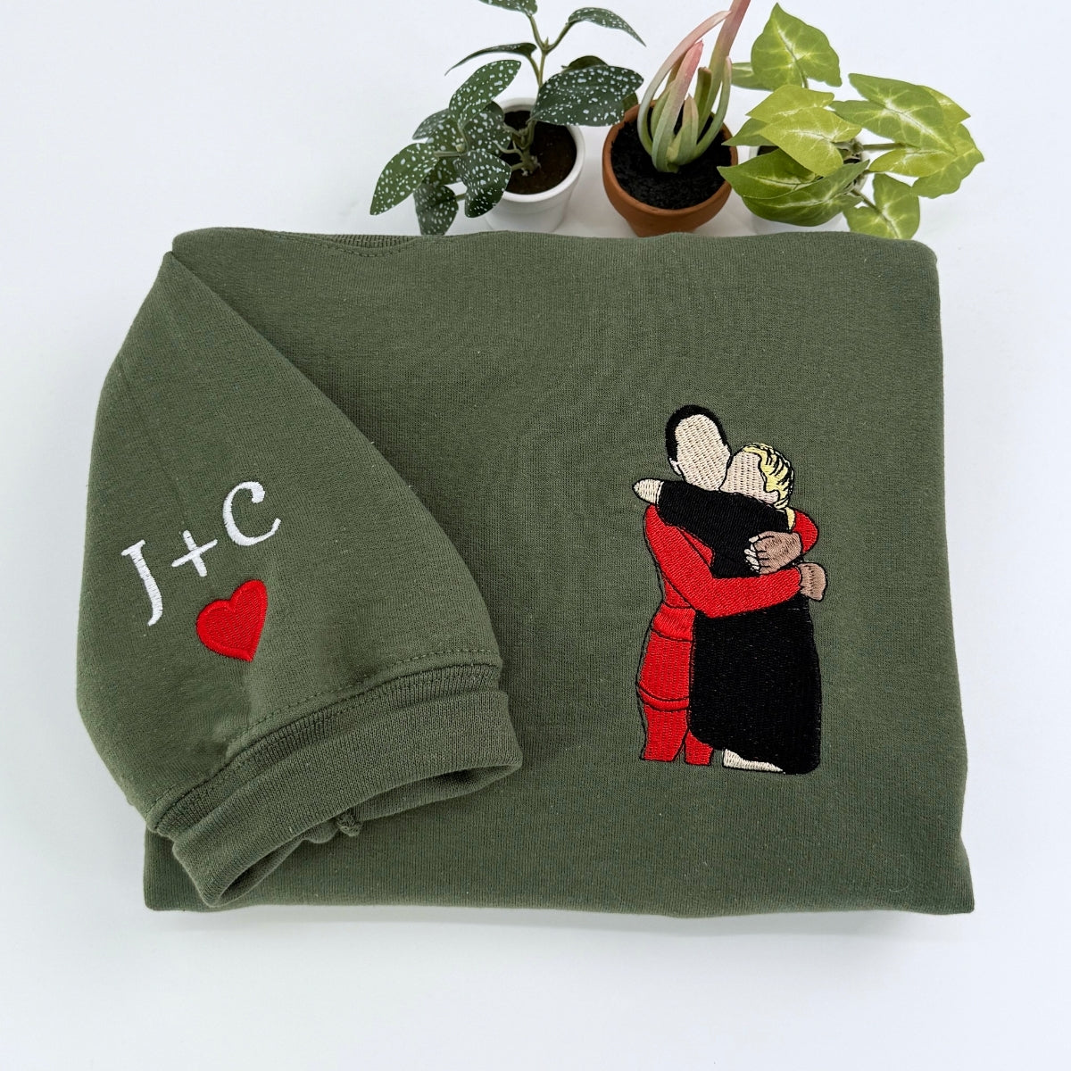 Custom Photo Hoodies for Couples - Personalized Embroidered Sweatshirts - Anniversary Valentine's Gift