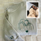 Custom Photo Portrait Hoodies - Couple Line Art Embroidered Sweatshirts - Anniversary Gift