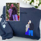 Custom Portrait Hoodie from Photo – Personalized Embroidered Sweatshirt for Best Friends, Sisters, or Couples