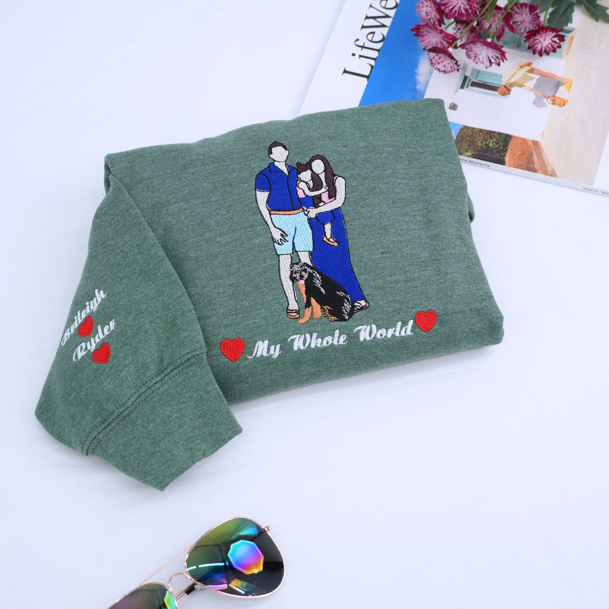 Custom Portrait Hoodie from Photo – Personalized Embroidered Sweatshirt for Best Friends, Sisters, or Couples