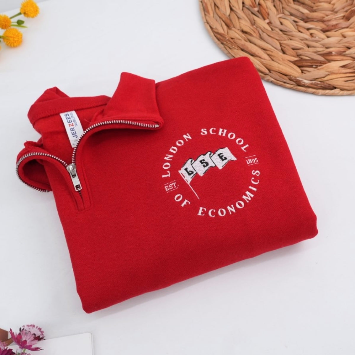 Custom School Logo Quarter-Zip Hoodies - Academic Embroidered Sweatshirts - Perfect Student Gift