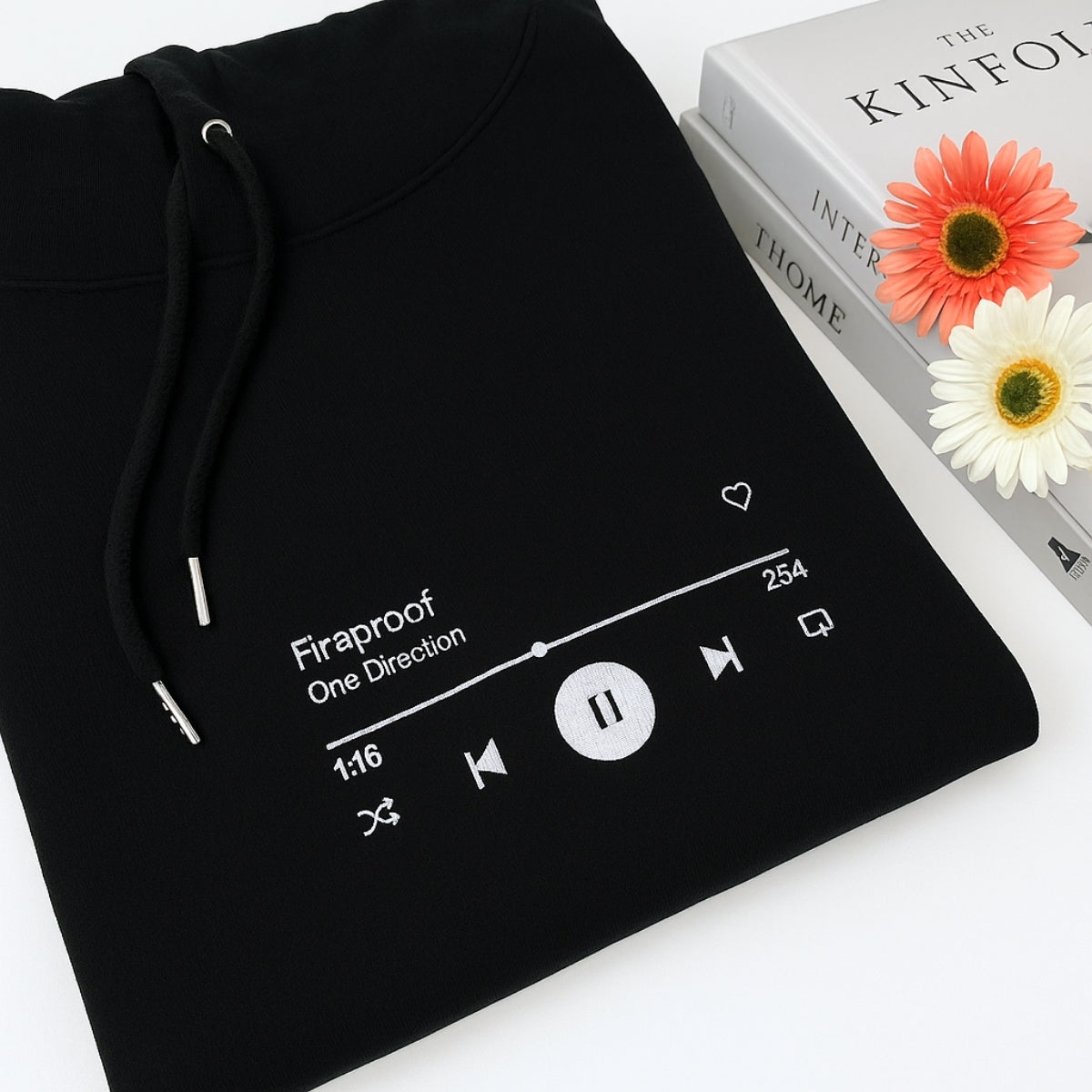 Custom Song Hoodies - Personalized Music Player Embroidered Sweatshirts - Perfect Music Lover Gift