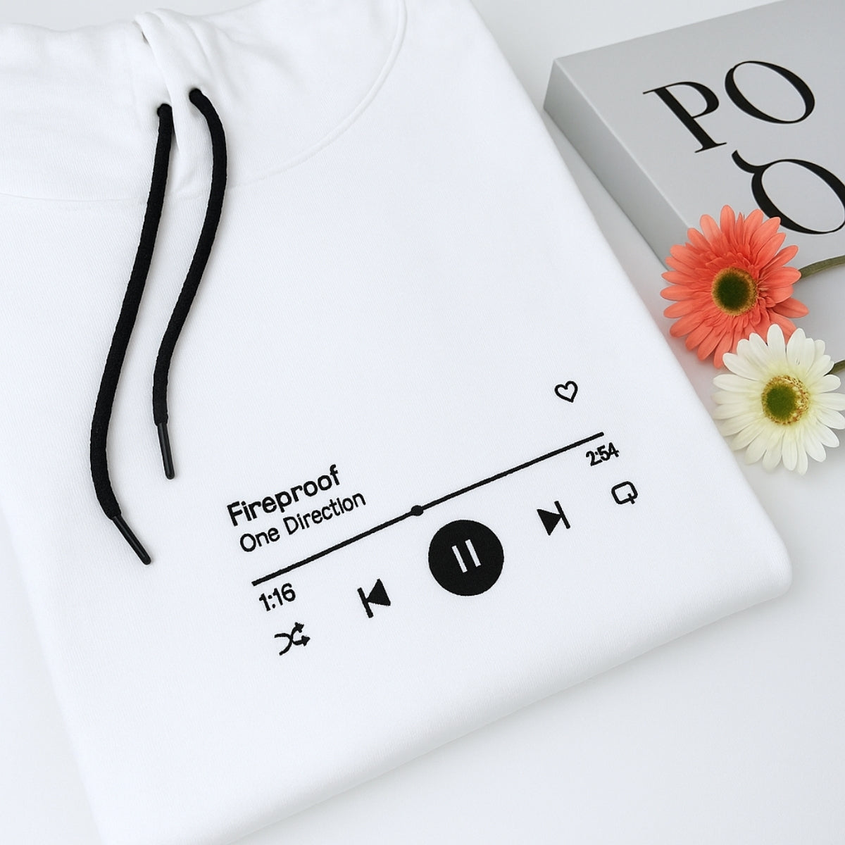 Custom Song Hoodies - Personalized Music Player Embroidered Sweatshirts - Perfect Music Lover Gift