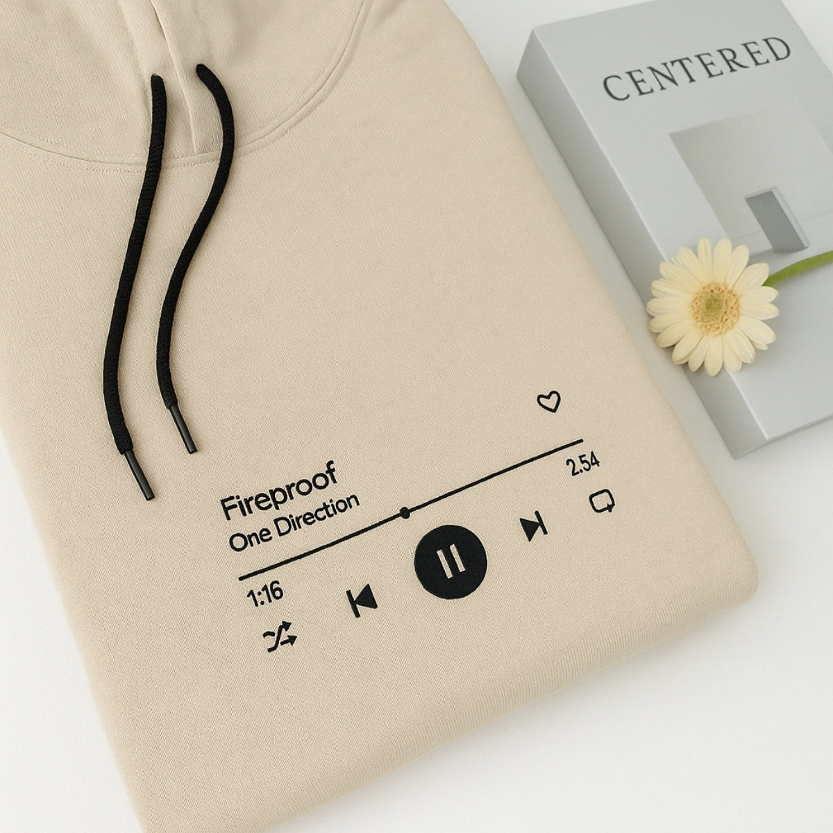 Custom Song Hoodies - Personalized Music Player Embroidered Sweatshirts - Perfect Music Lover Gift