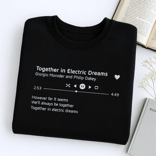 Custom Song Sweatshirts - Your Favorite Song Embroidered Music Player - Personalized Music Gift