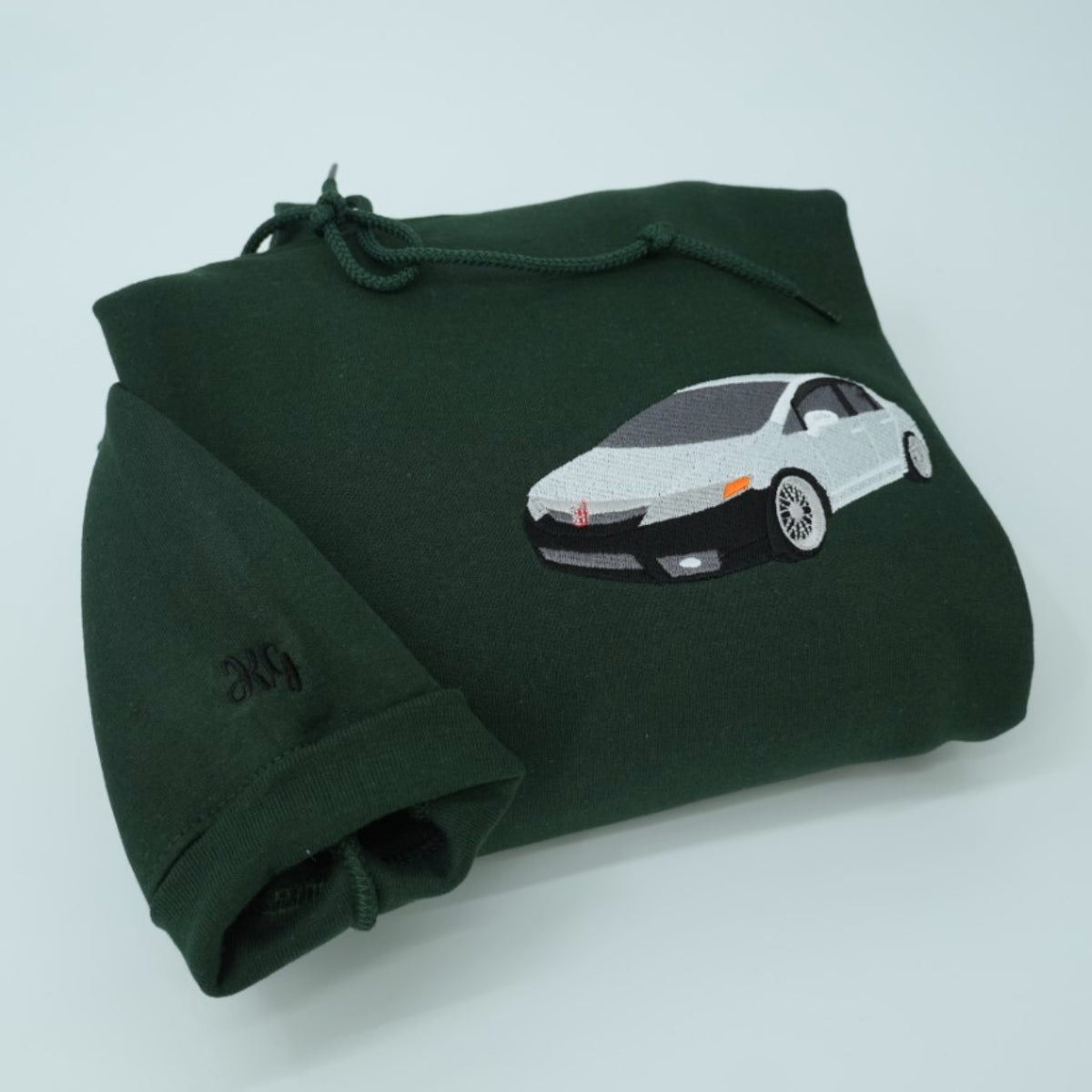 Custom Sports Car Embroidered Sweatshirts - Dynamic Vehicle Portrait Hoodies - Girl Car Enthusiast Gift