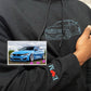Custom Sports Car Line Art Embroidered Hoodies - Vehicle Portrait & Handwriting Sweatshirts - Elegant Car Lover Gift