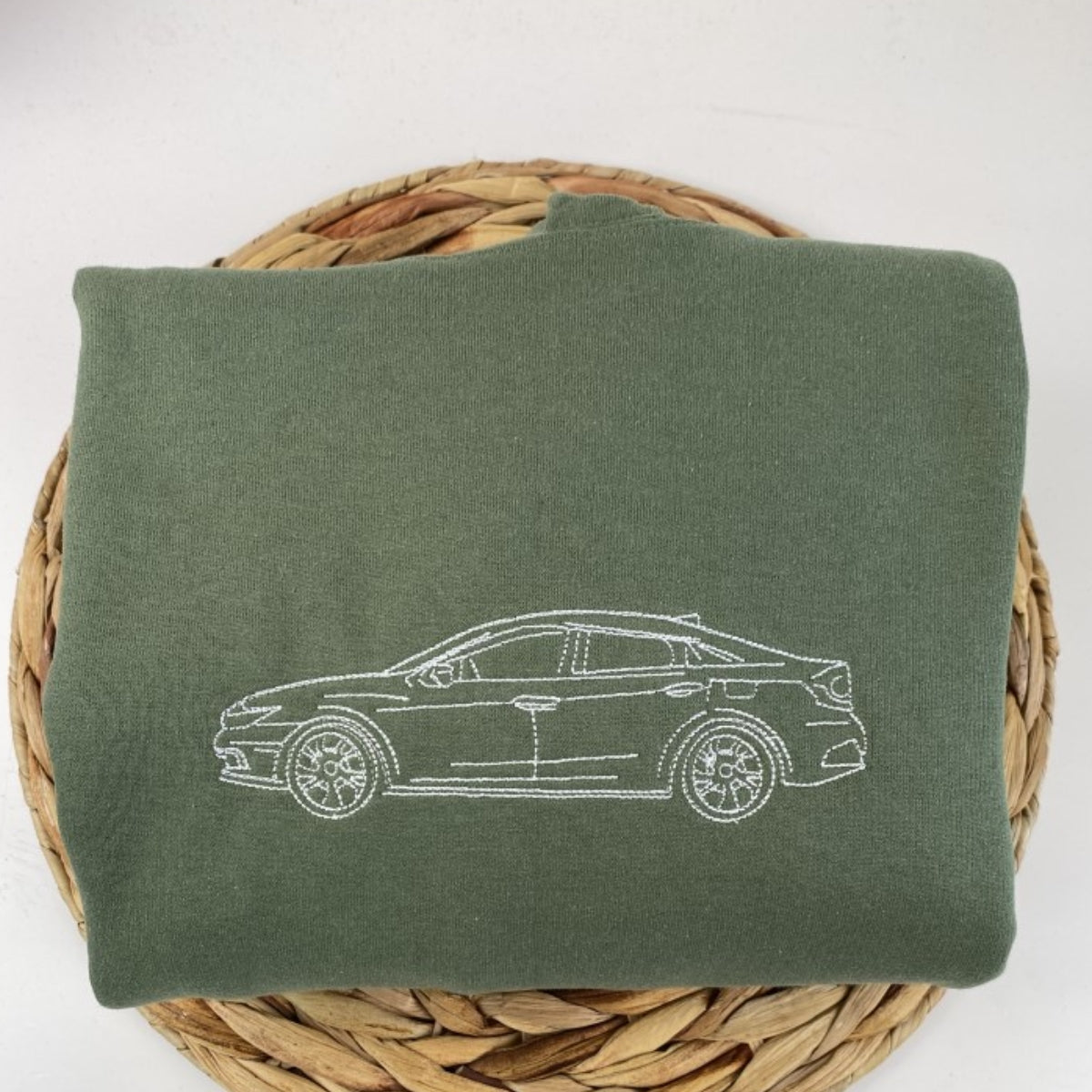 Custom Sports Car Line Art Embroidered Hoodies - Vehicle Portrait & Handwriting Sweatshirts - Elegant Car Lover Gift