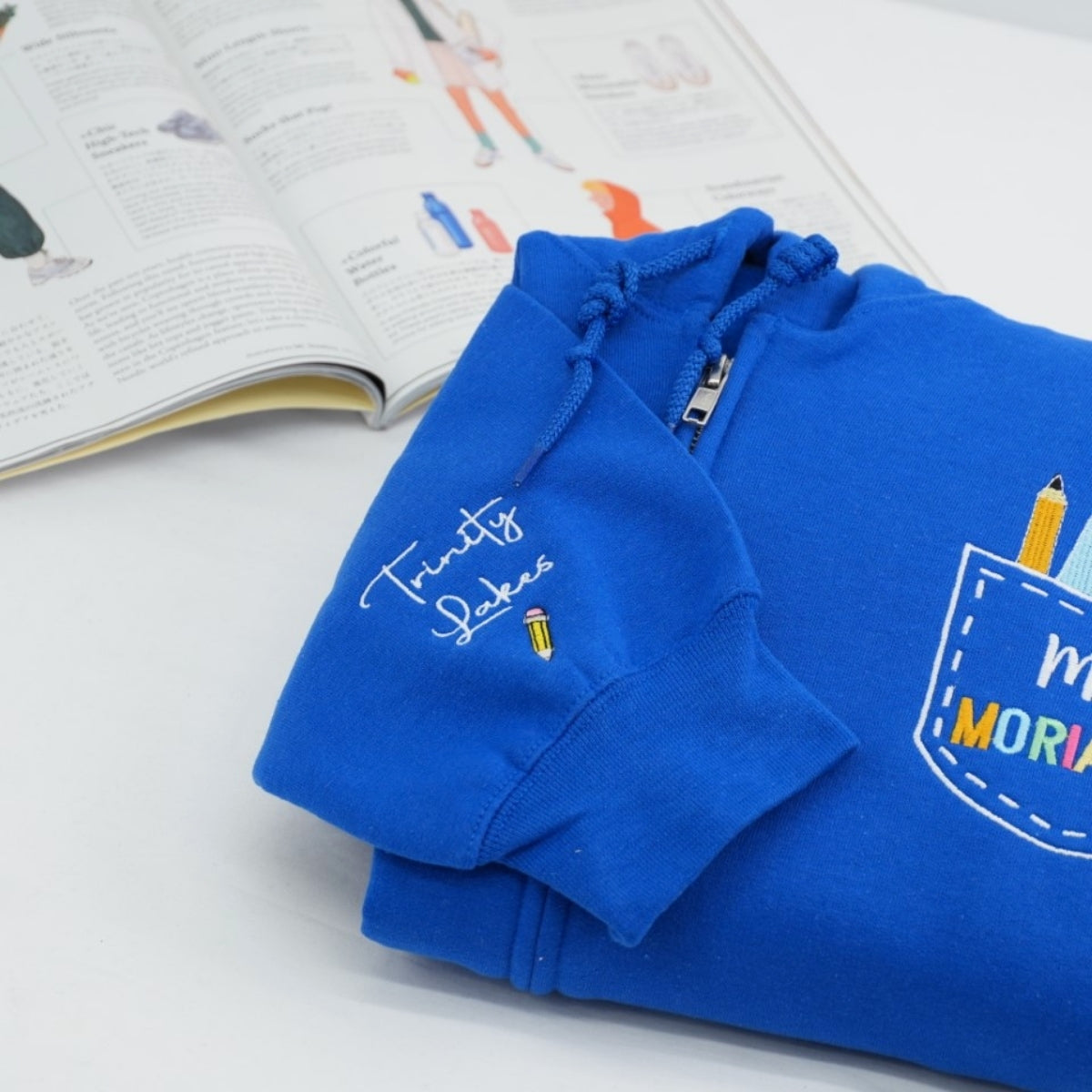 Custom Teacher Quarter Zip - Personalized School Supply Pocket Embroidered Sweatshirt - Perfect Teacher Gift