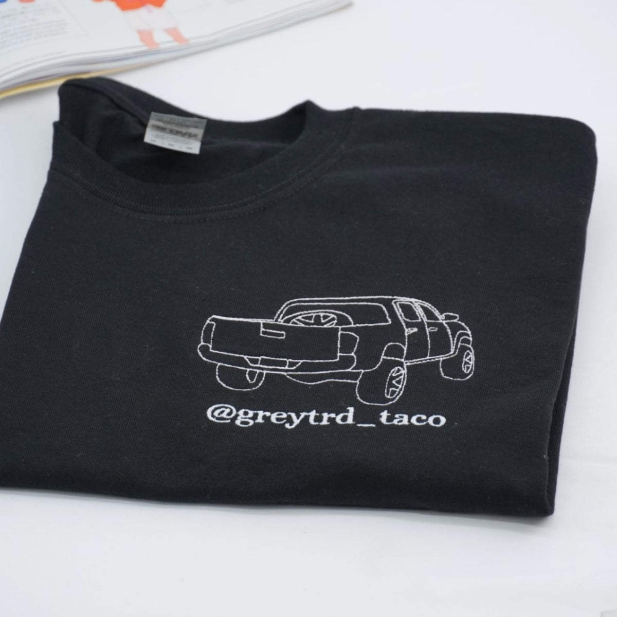 Custom Truck Outline T-Shirts - Personalized Auto Embroidered Apparel - Perfect Truck Lover Gift
