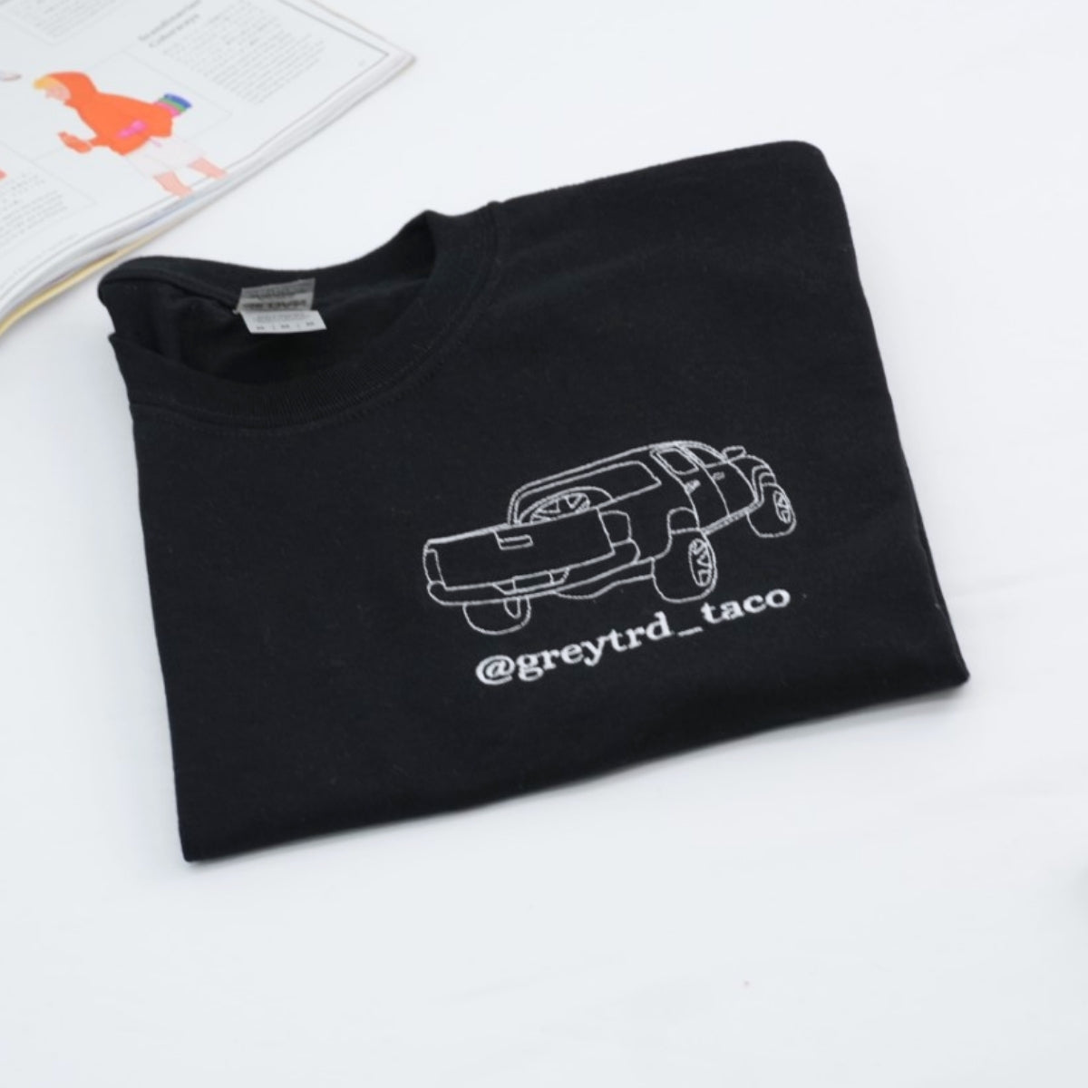 Custom Truck Outline T-Shirts - Personalized Auto Embroidered Apparel - Perfect Truck Lover Gift