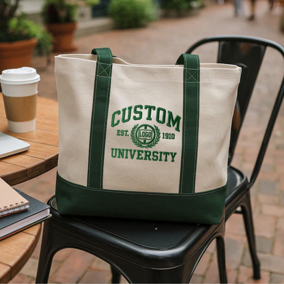 Custom University Tote Bag - Personalized College Embroidered Bag - School Spirit Gift