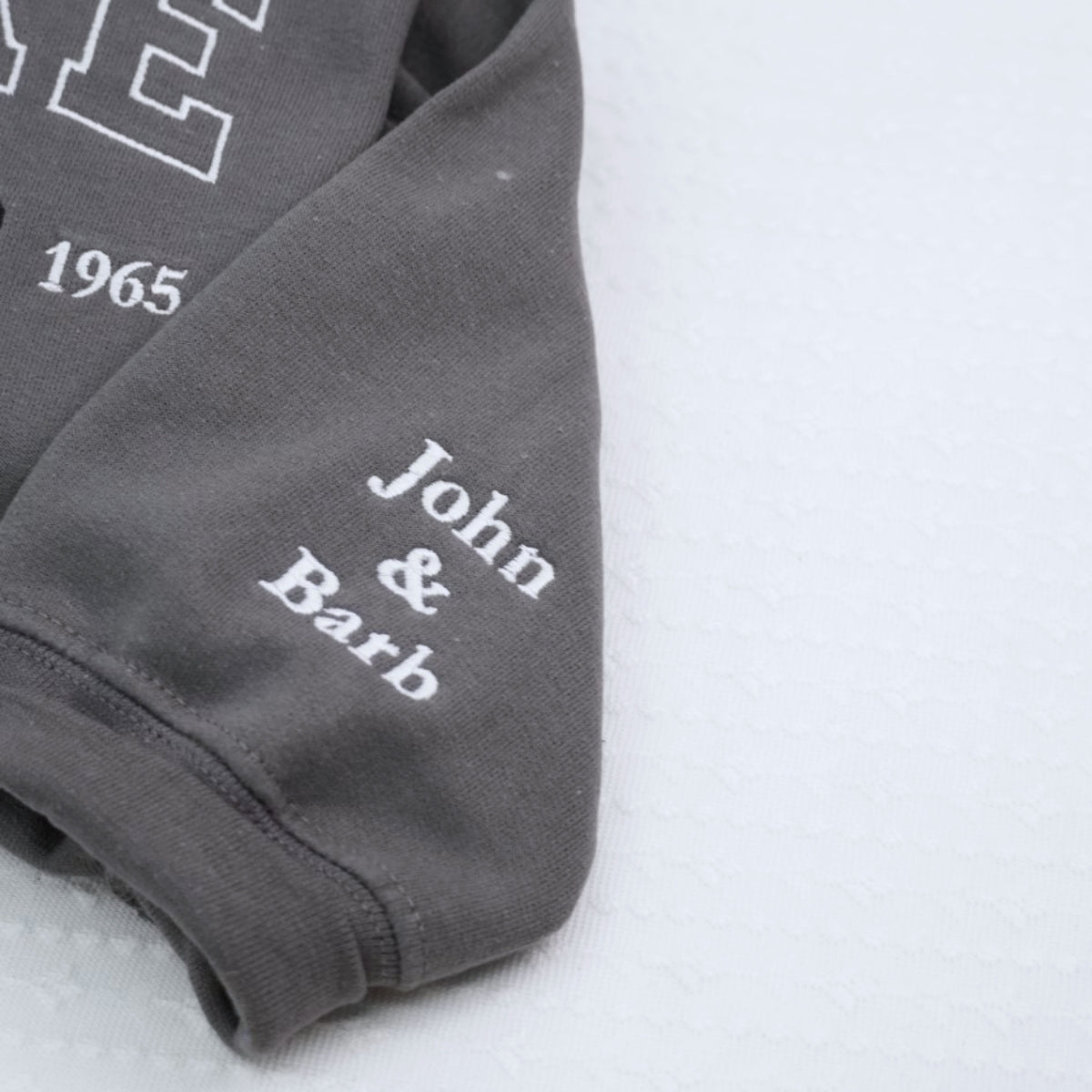 Custom Wedding Photo Hoodies - Varsity Style Anniversary Embroidered Sweatshirts Gift