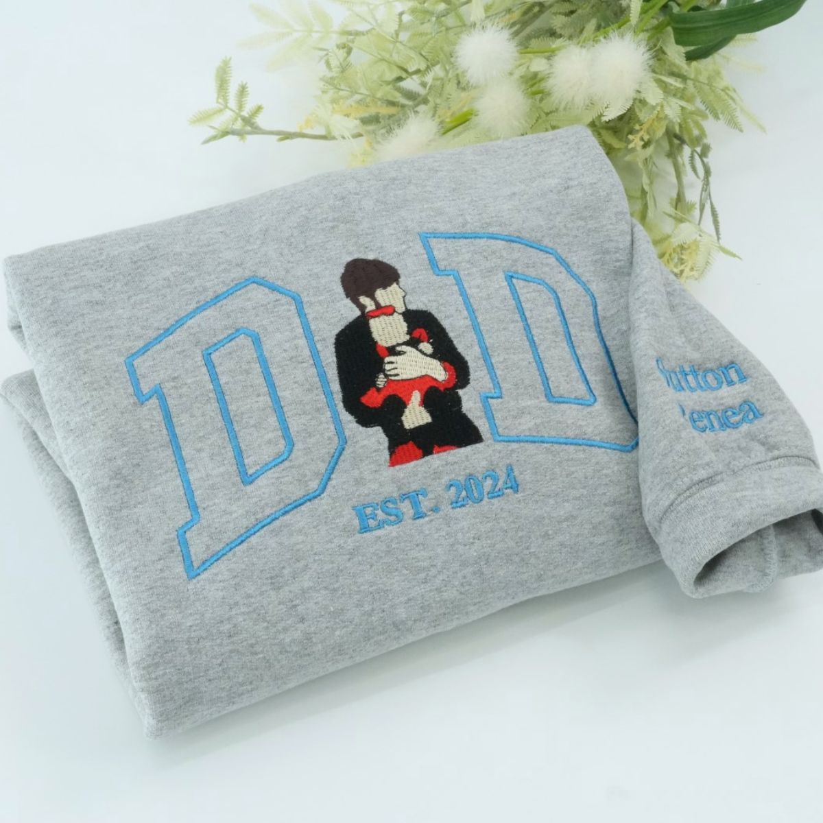 Devoted Dad Custom Hoodies - Caring Father Embroidered Sweatshirts - Perfect Father's Day Gift